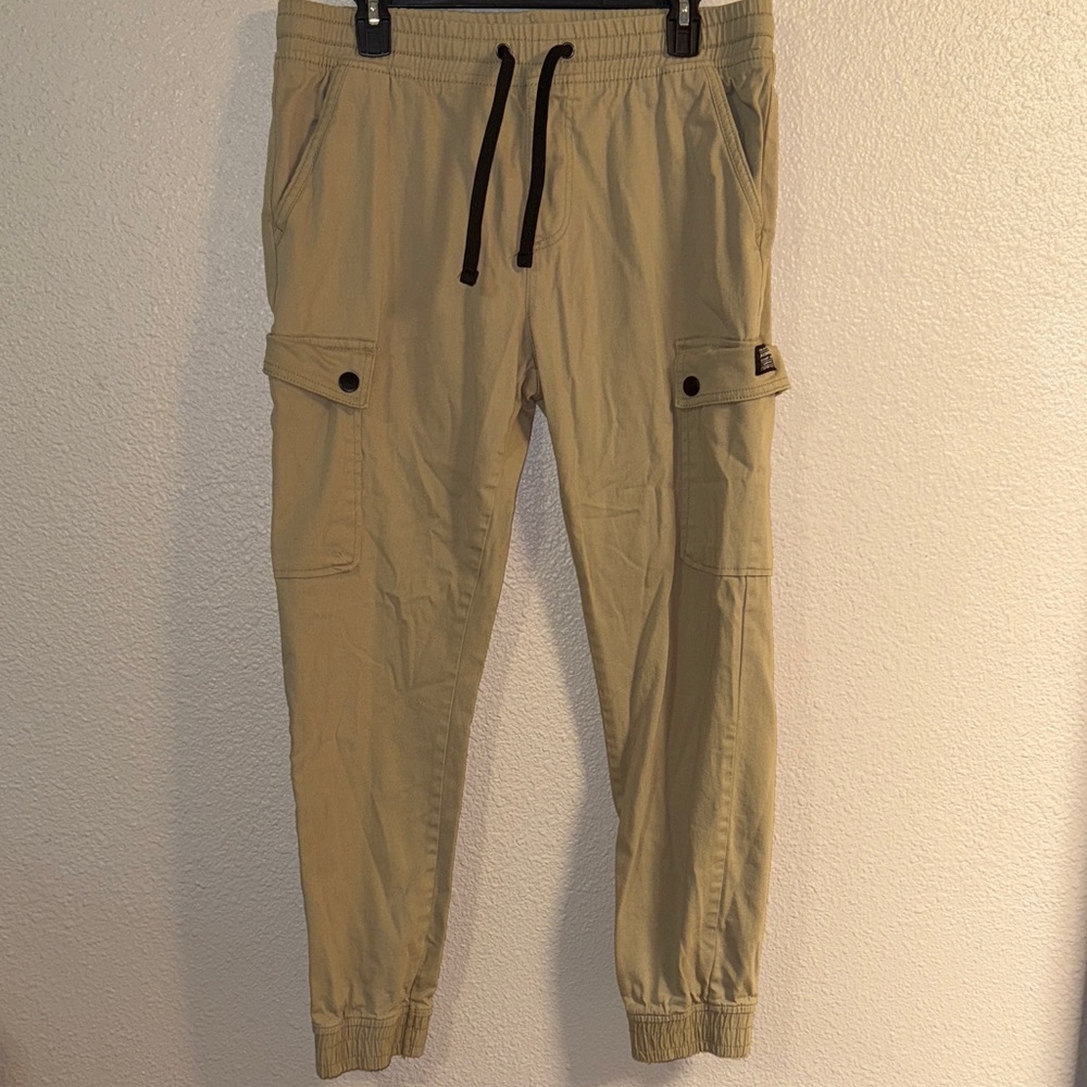 Men's Khaki Cargo Jogger Pants
